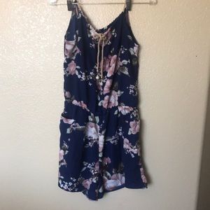 Flower covered romper